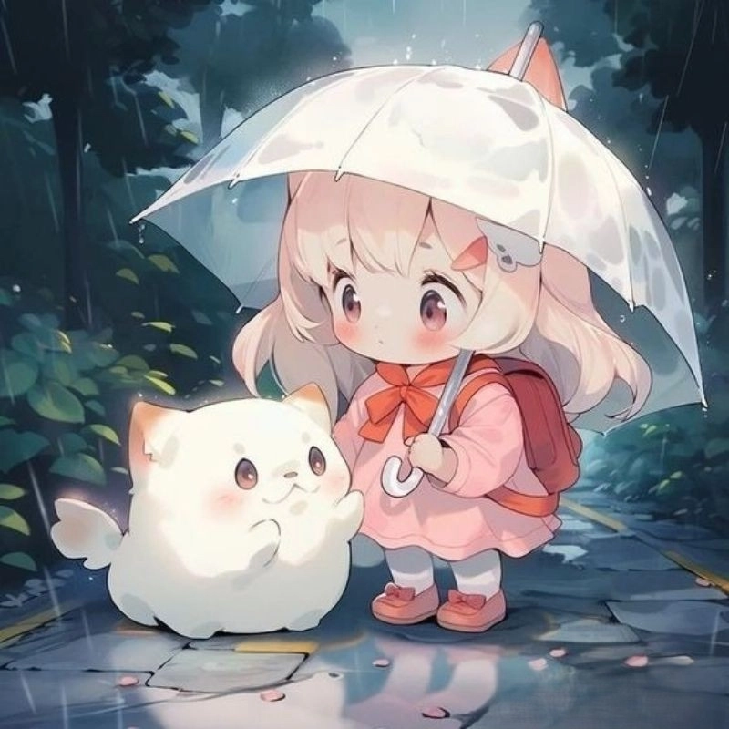 Cô gái chibi cute thần thái kawaii dễ thương 