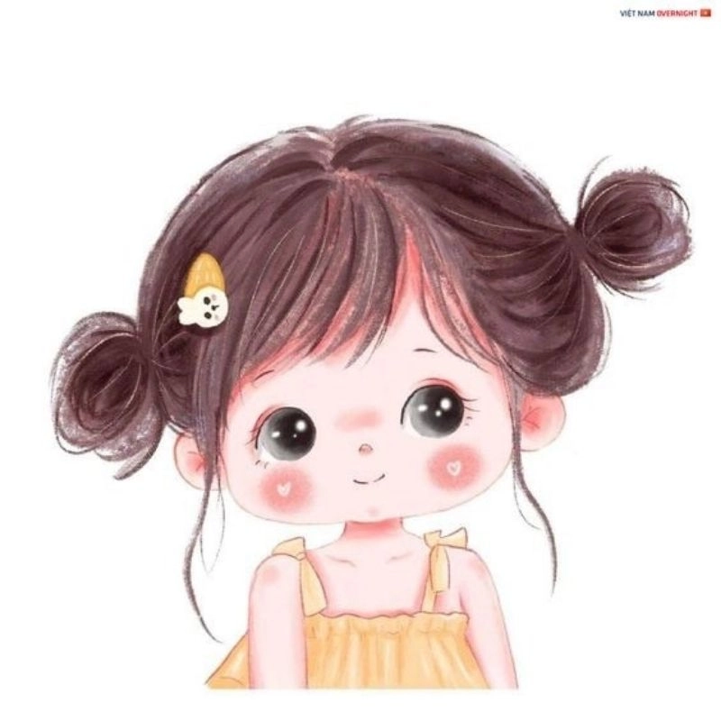 Hình cô gái cute chibi thần thái kawaii đáng yêu 