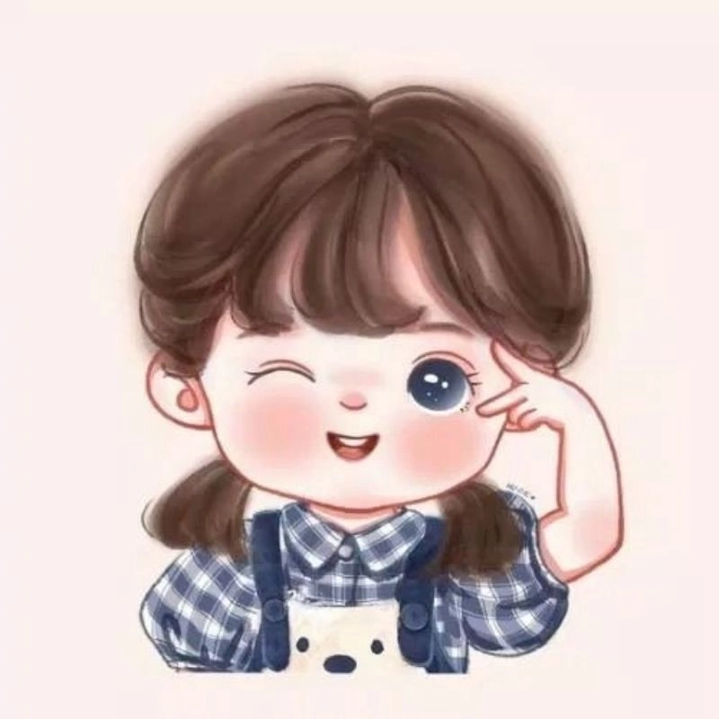 Chibi bé gái hoạt hình nét vẽ ngộ nghĩnh kawaii 