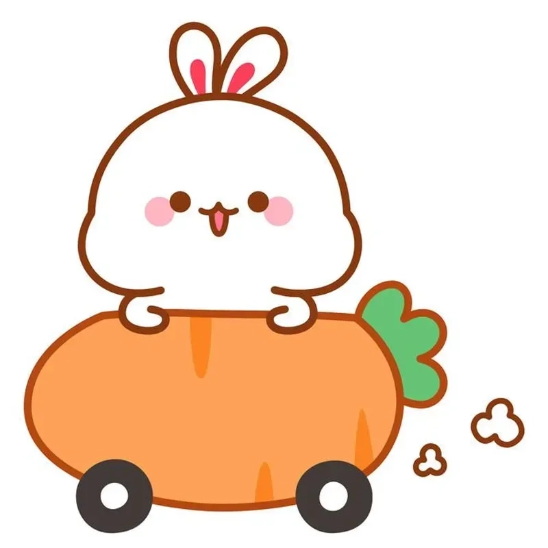 Cà rốt thỏ cute hình chibi phong cách dễ thương 