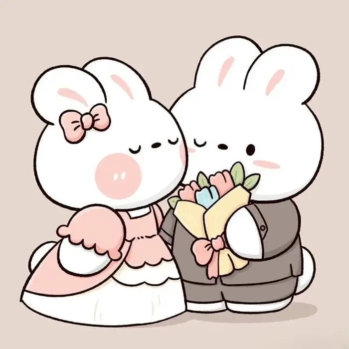 Hình thỏ chibi cute thần thái ngộ nghĩnh kawaii 