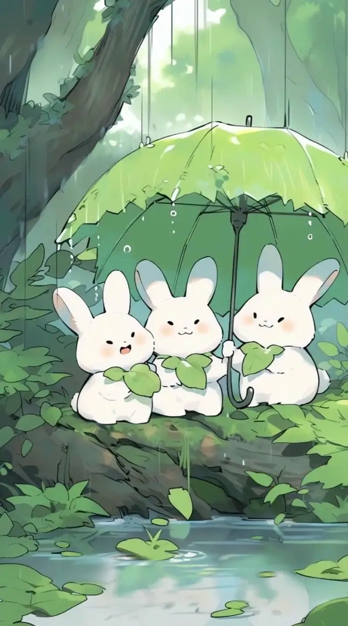 Hình thỏ cute nét vẽ ngộ nghĩnh kawaii đáng yêu 