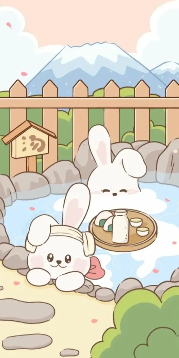 Hình thỏ cute chibi thần thái dễ thương kawaii 