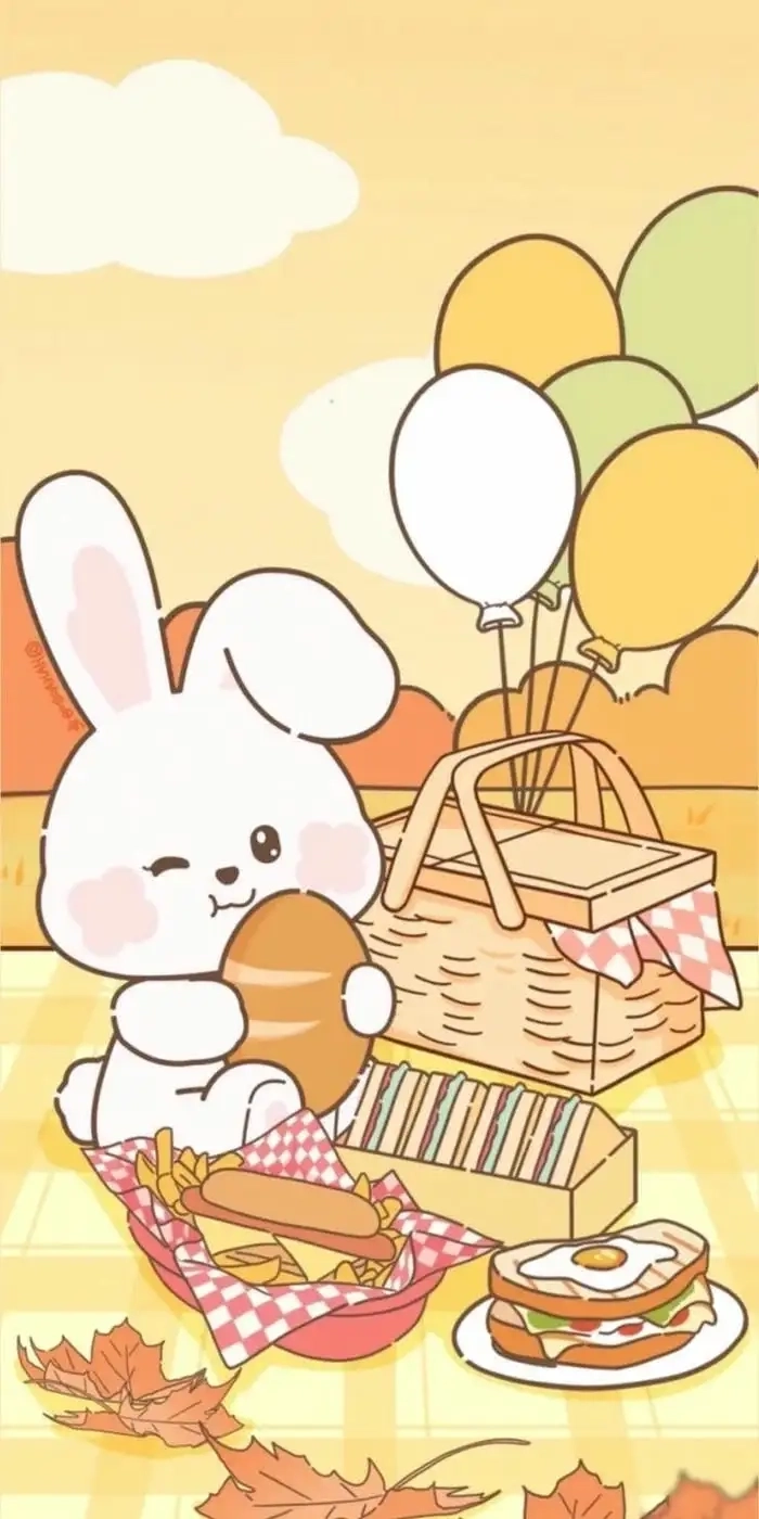 Hình thỏ cute dễ vẽ đơn giản phong cách kawaii 