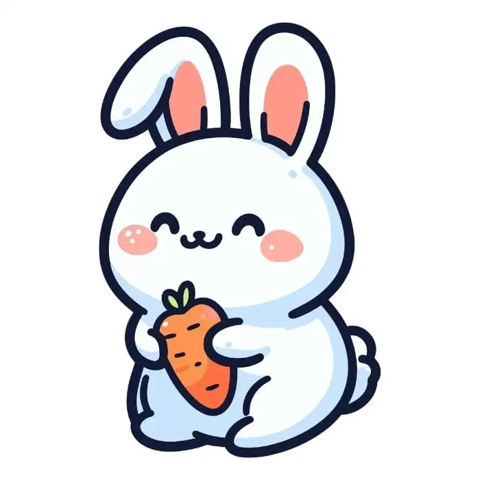 Hình cute con thỏ nét vẽ dễ thương phong cách kawaii 