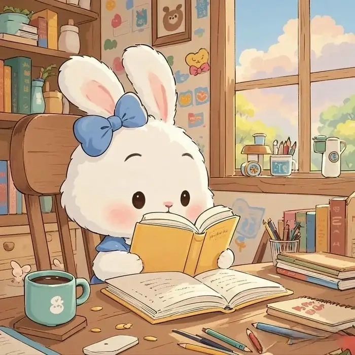 Hình con thỏ chibi cute phong cách kawaii đáng yêu 