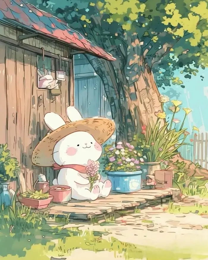 Thỏ chibi cute phong cách kawaii dễ thương 