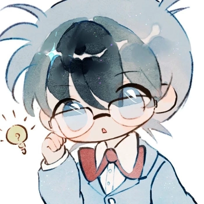 Shinichi chibi nét vẽ ngộ nghĩnh phong cách thám tử 