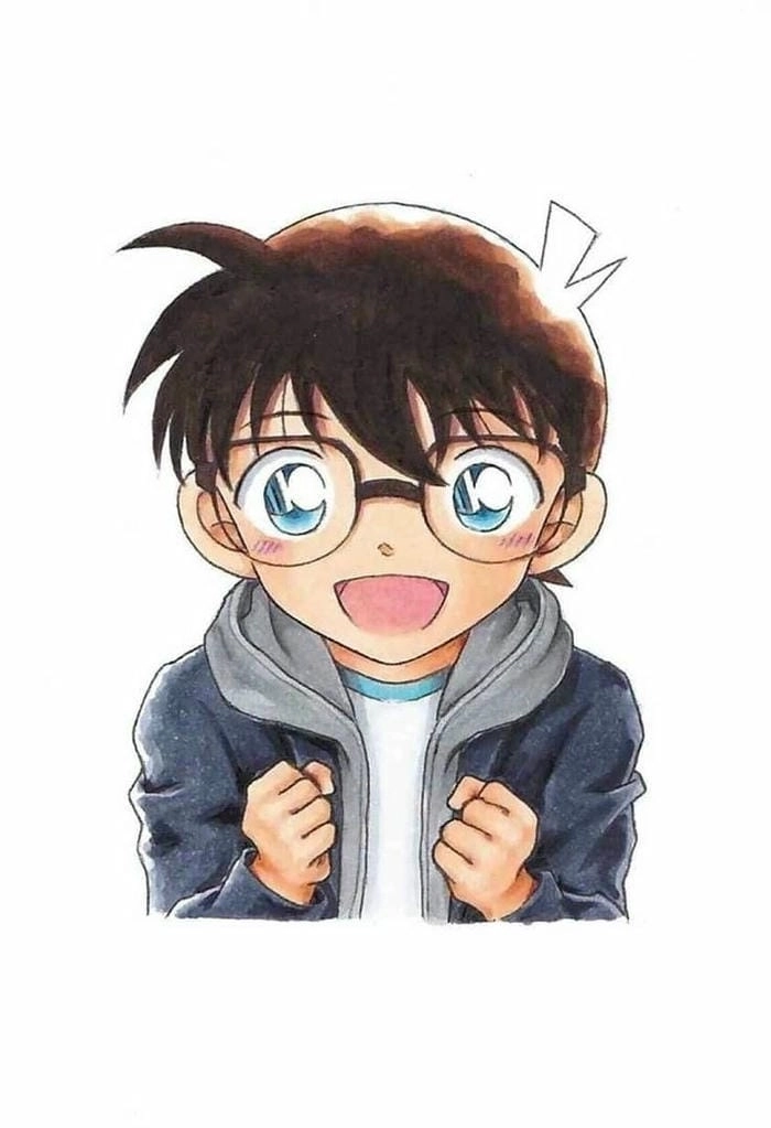 Conan chibi dễ thương nét vẽ ngộ nghĩnh đáng yêu 