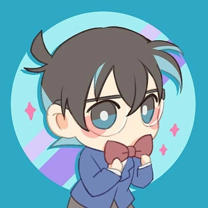 Shinichi Kudo Conan chibi nét vẽ ngộ nghĩnh đáng yêu 
