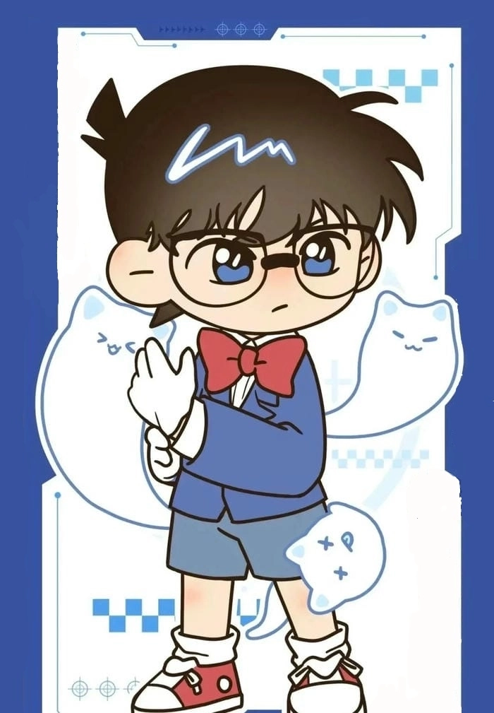 Hình ảnh Conan chibi phong cách dễ thương thám tử 