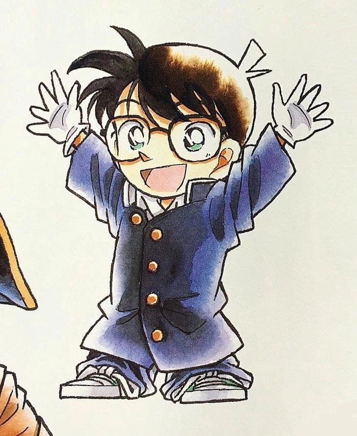 Tranh tô màu Conan chibi nét vẽ ngộ nghĩnh dễ thương 