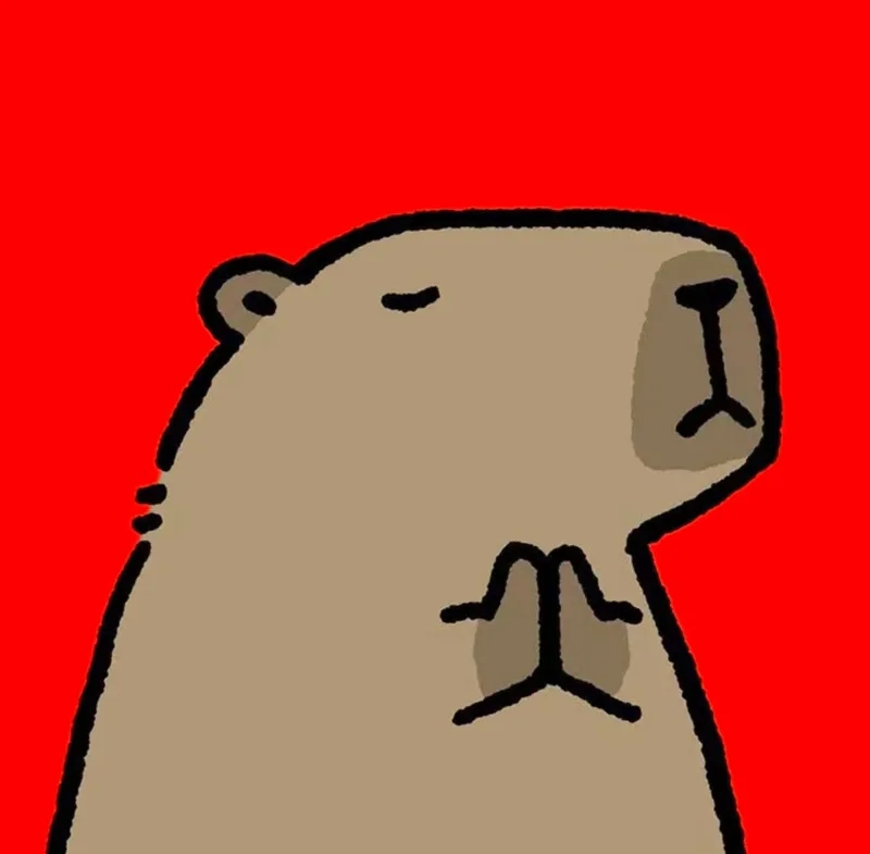 Cute capybara chibi thần thái kawaii dễ thương 
