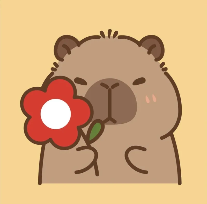 Hình ảnh capybara chibi cute nét vẽ ngộ nghĩnh 
