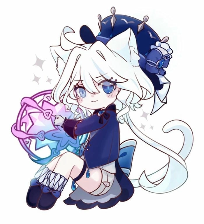 Furina chibi sticker dán ngay thêm phần dễ thương