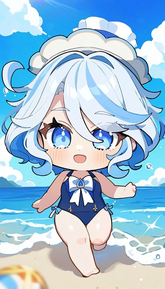 Furina chibi wallpaper tô điểm màn hình đẹp mắt