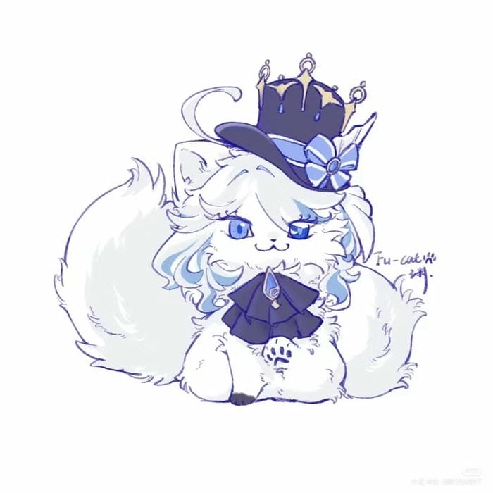 Furina chibi sticker png dán ngay cho phong cách cute