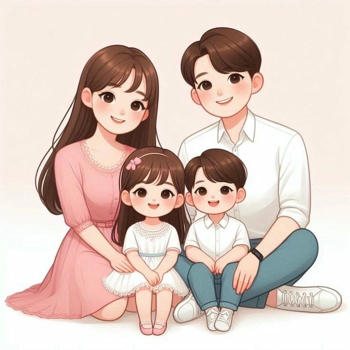 Vẽ gia đình chibi đơn giản hướng dẫn cho người mới 