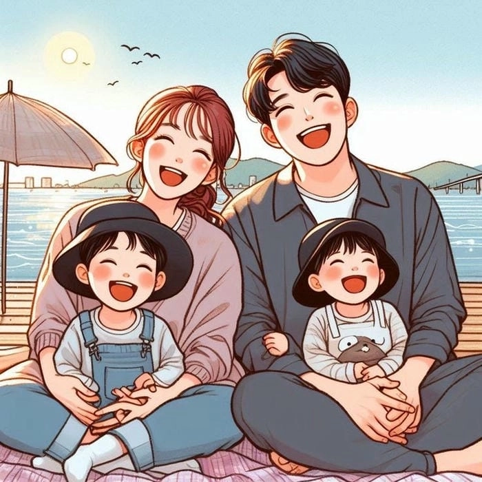 Vẽ ảnh gia đình chibi hướng dẫn chi tiết phong cách ấm áp 