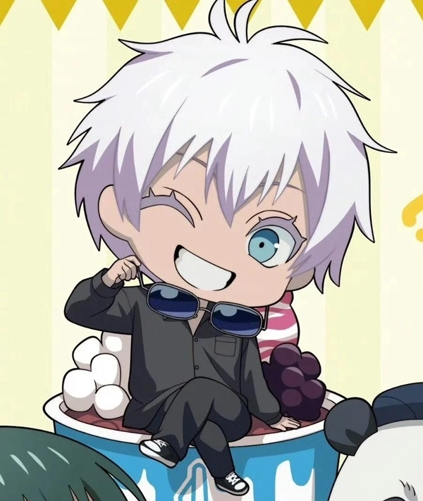 Gojo Satoru chibi cute nụ cười đáng yêu anime fan yêu thích 