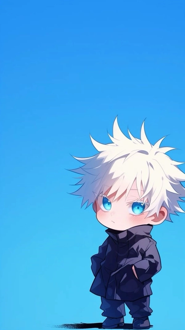 Hình nền Gojo chibi mắt xanh bịt mắt đẹp cho điện thoại 