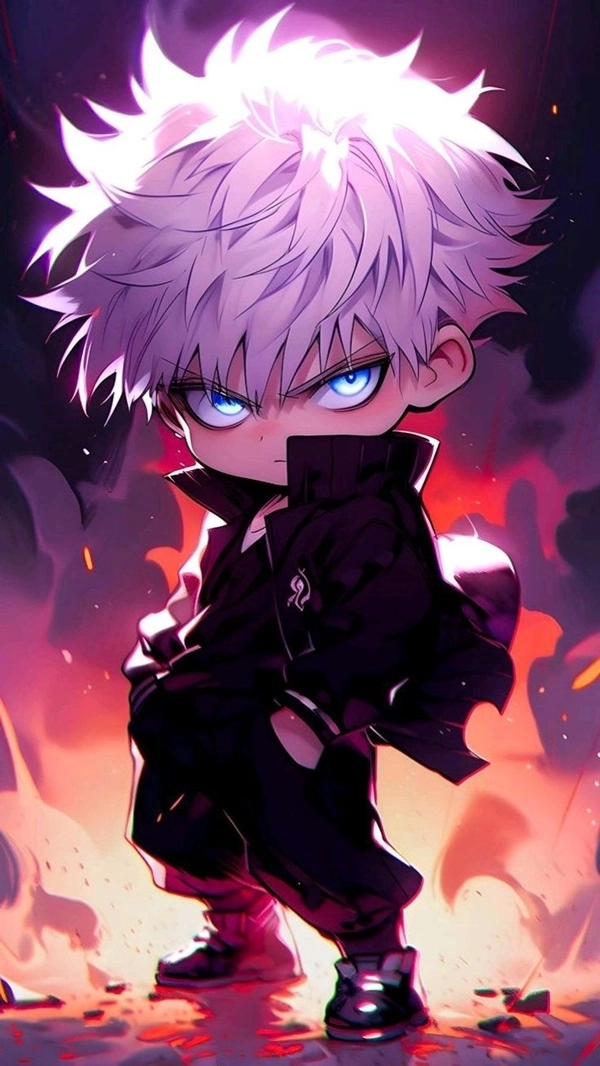 Gojo chibi anime phong cách Jujutsu Kaisen đáng yêu 