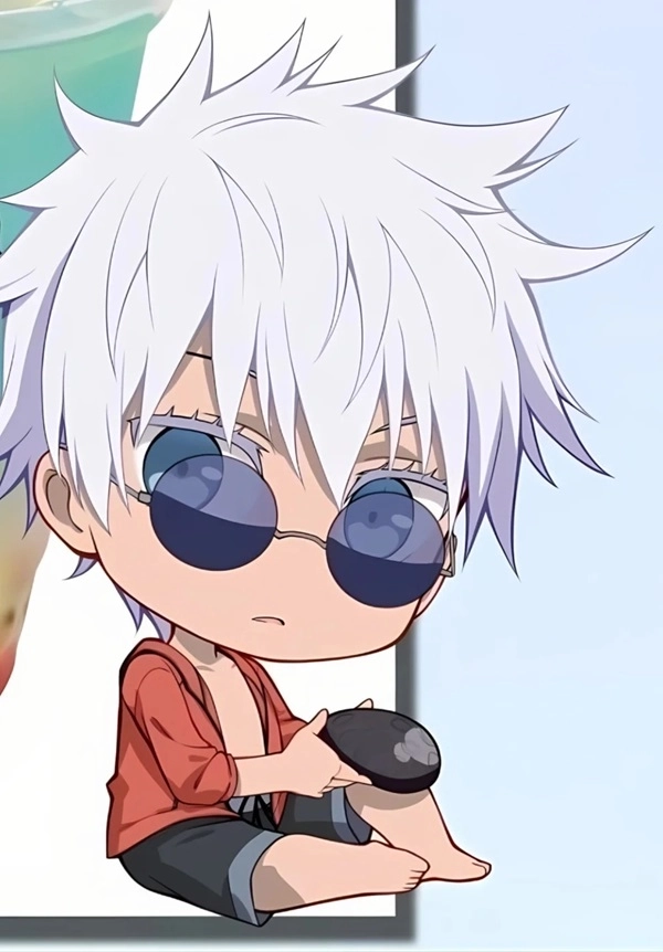 Gojo chibi png hình nền trong suốt dùng làm sticker dễ dàng 