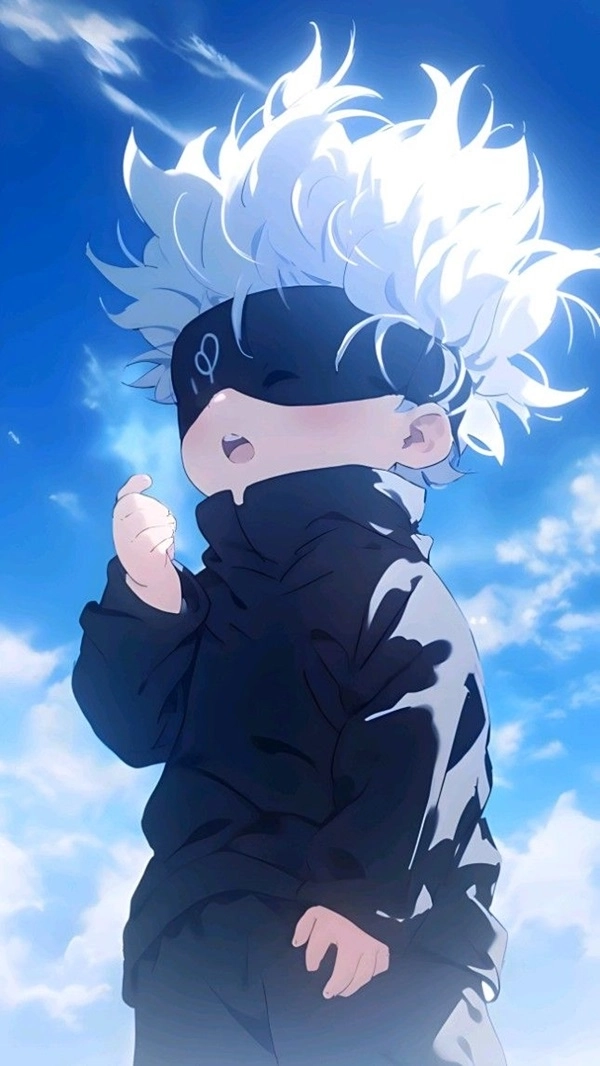 Cute Gojo chibi face biểu cảm ngộ nghĩnh fan Jujutsu Kaisen 