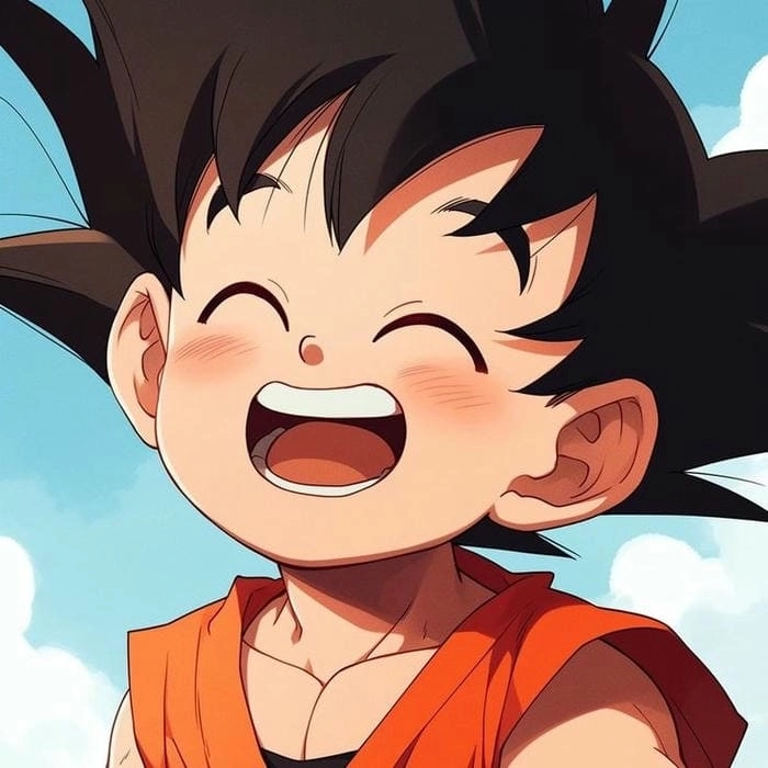 Hình Goku chibi nét vẽ vui nhộn phong cách dễ thương 