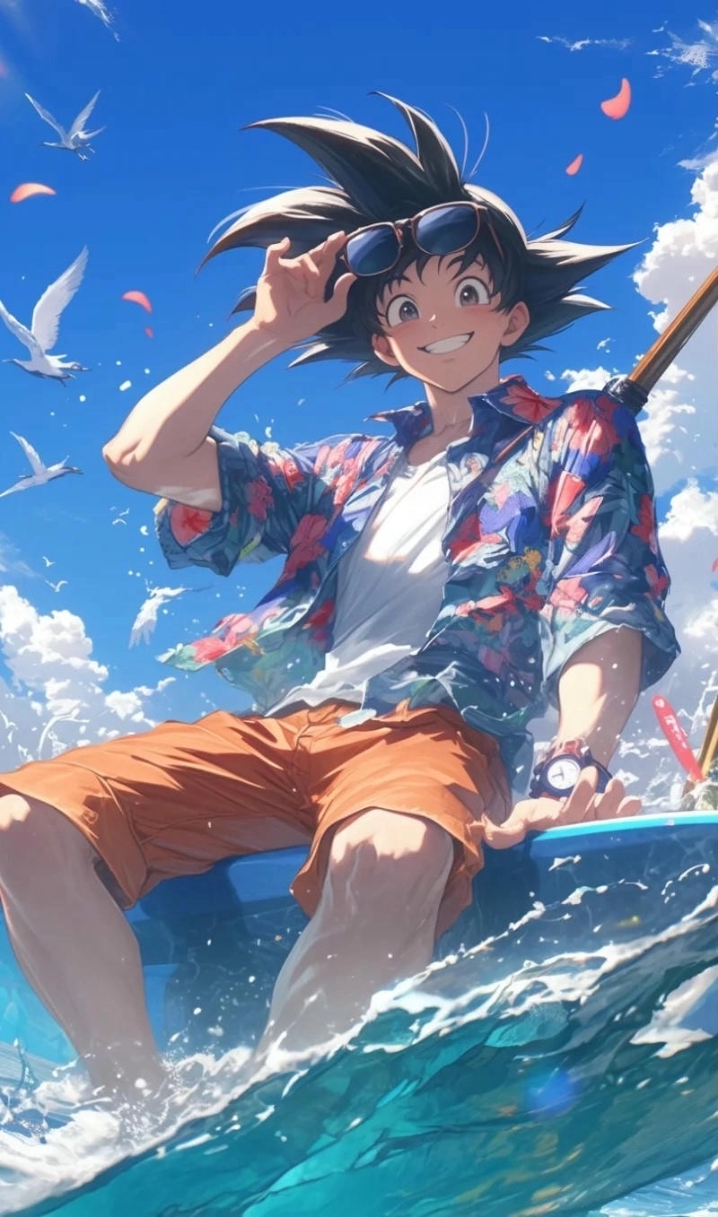 Ảnh Goku chibi nét vẽ ngộ nghĩnh phong cách vui nhộn 