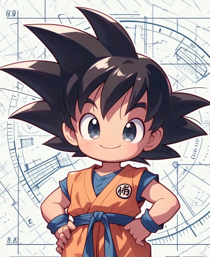 Ảnh Goku chibi cute thần thái dễ thương ngộ nghĩnh 