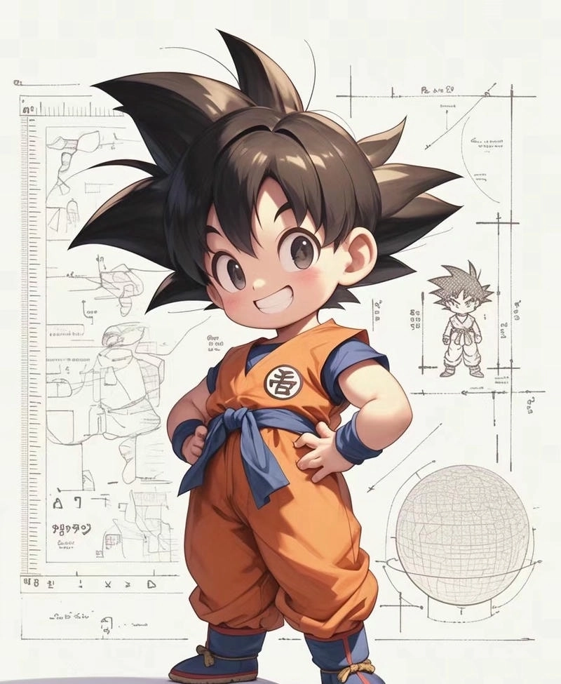 Cute Goku chibi nét vẽ ngộ nghĩnh phong cách dễ thương 