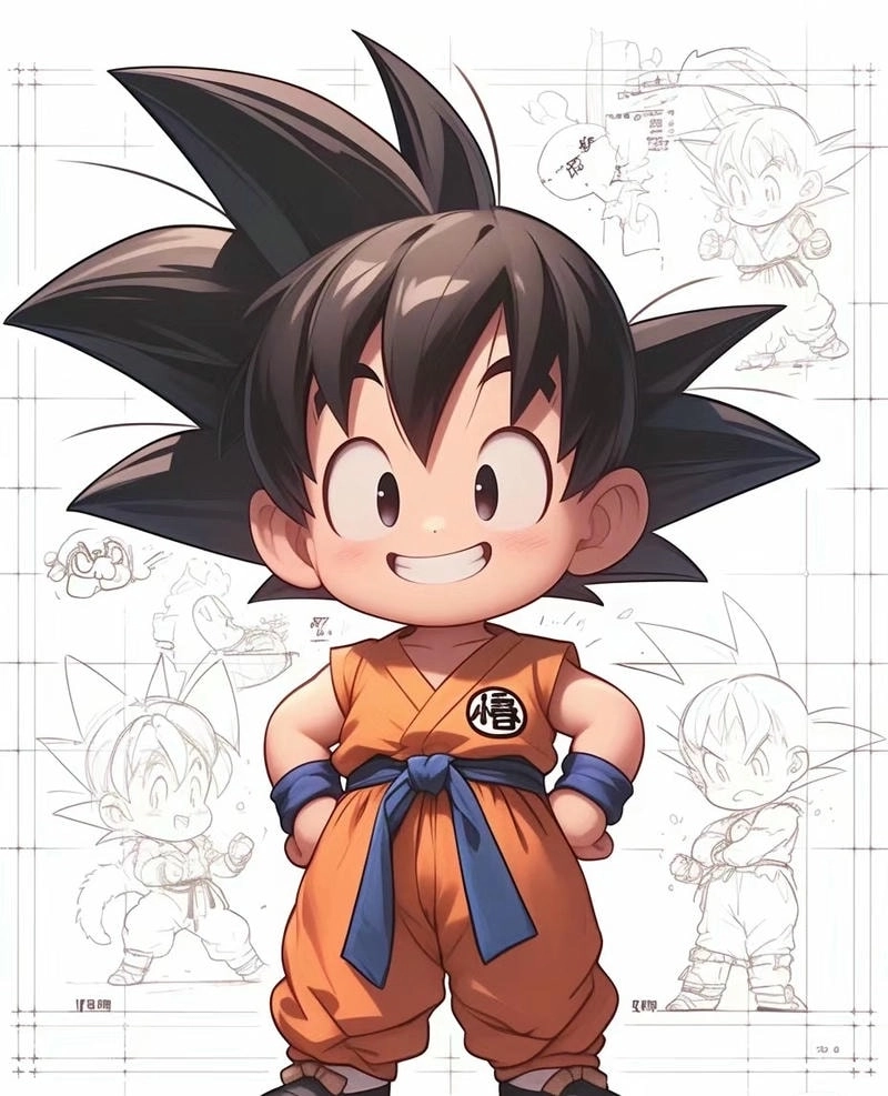 Goku chibi SSJ phong cách mạnh mẽ dễ thương 