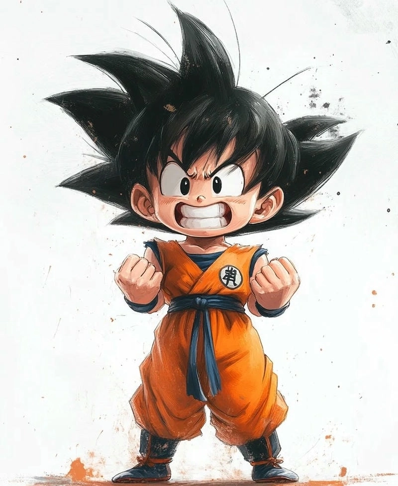 Goku chibi sticker phong cách ngộ nghĩnh đáng yêu 