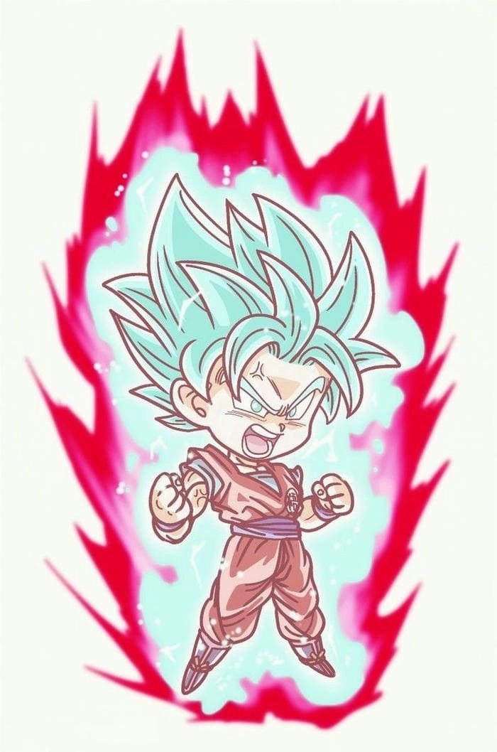 Hình ảnh Goku chibi nét vẽ ngộ nghĩnh đáng yêu 