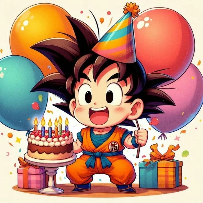 Cute chibi Goku thần thái vui nhộn đáng yêu 