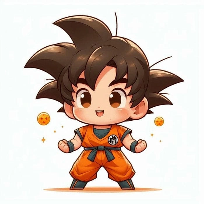 Goku chibi ngầu phong cách chiến đấu mạnh mẽ 