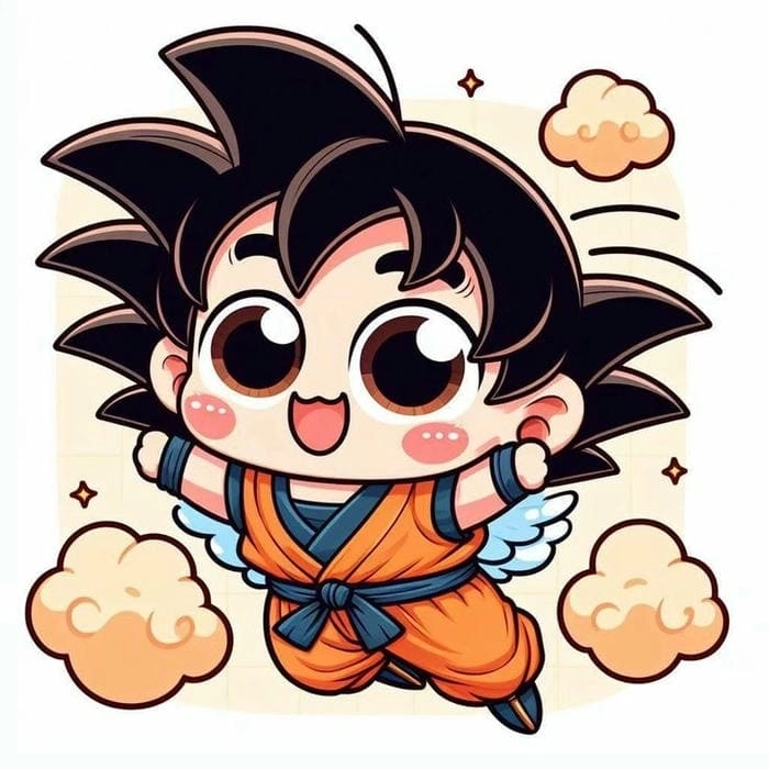 Son Goku chibi nét vẽ ngộ nghĩnh đáng yêu 