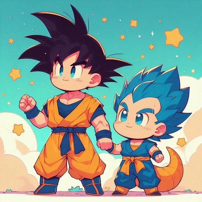 Ảnh Goku chibi cute thần thái dễ thương ngộ nghĩnh 
