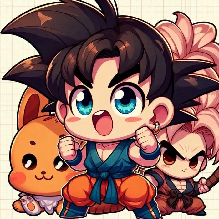 Goku chibi cute thần thái vui nhộn đáng yêu 