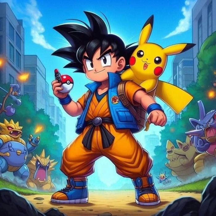 Goku chibi manga nét vẽ phong cách Nhật Bản đáng yêu 