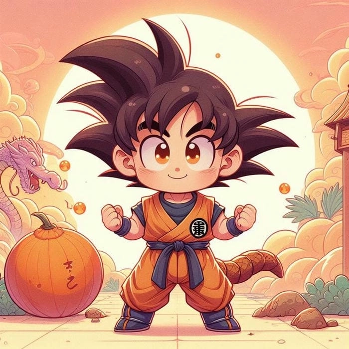 Goku chibi dance nét vẽ nhảy múa ngộ nghĩnh đáng yêu 