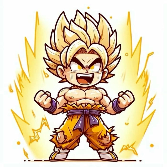 Goku chibi dancing phong cách vui nhộn dễ thương 