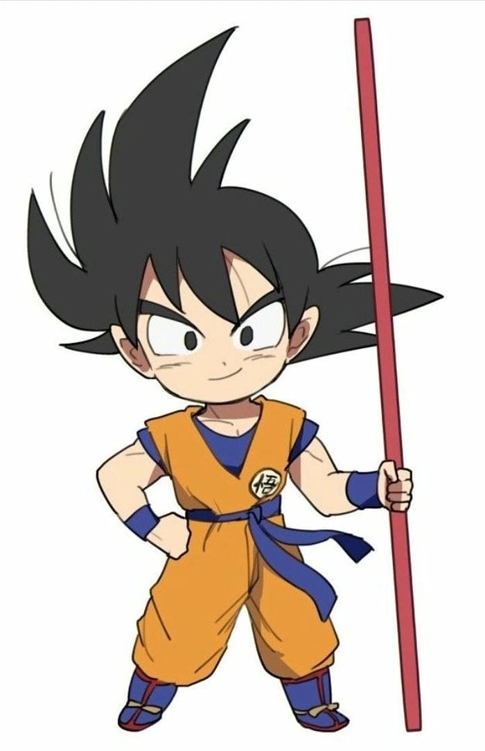 Hình vẽ Goku chibi phong cách vui nhộn đáng yêu 