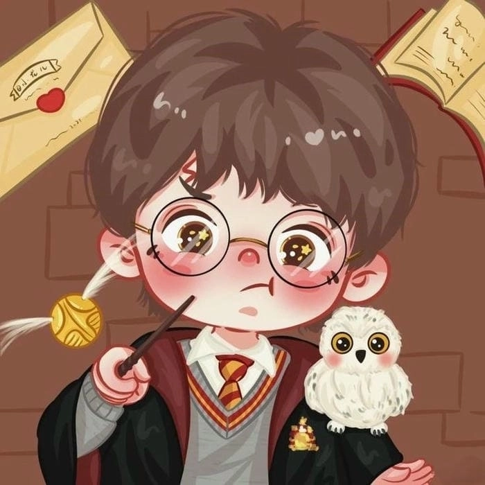 Hình Harry Potter chibi thần thái ngộ nghĩnh dễ thương 