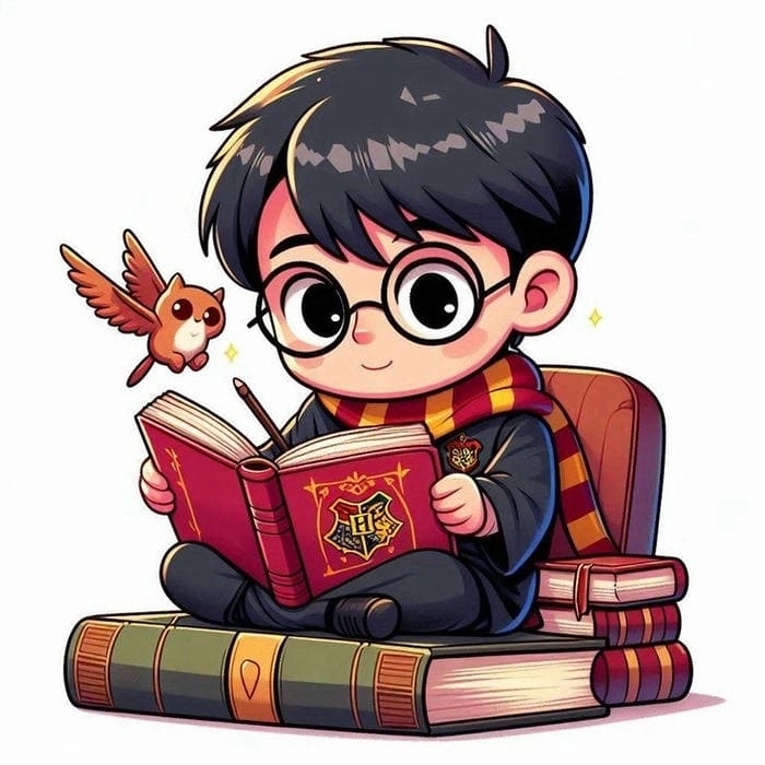 Harry chibi thần thái vui nhộn phong cách dễ thương 
