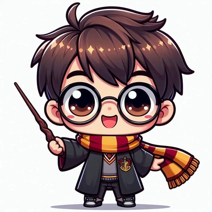 Chibi Harry Potter thần thái ngộ nghĩnh đáng yêu 
