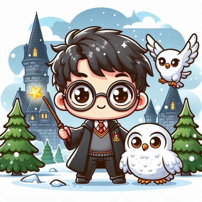 Harry Potter chibi cute nét vẽ ngộ nghĩnh đáng yêu 
