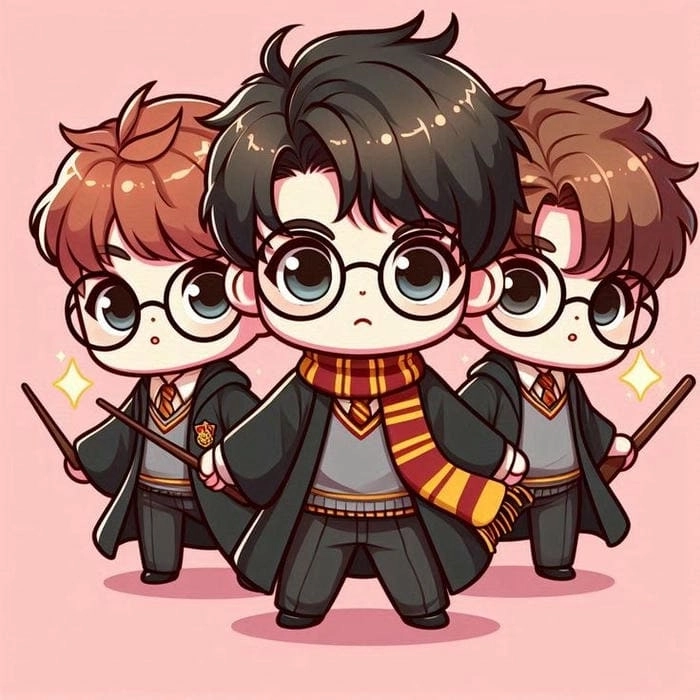 Hình Harry Potter chibi thần thái ngộ nghĩnh dễ thương 