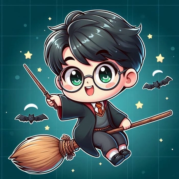 Hình ảnh Harry Potter chibi nét vẽ vui nhộn đáng yêu 